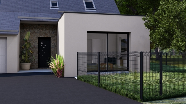 Modélisation 3D interactive d'une extension maison sur écran géant